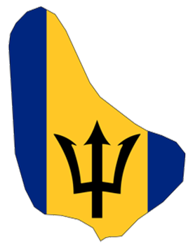 Barbados Flag Map
